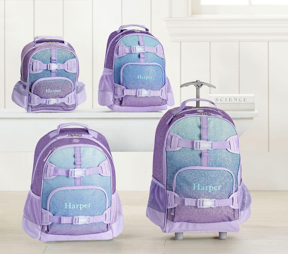 Mackenzie Lavender/Aqua Ombre Sparkle Glitter Backpacks
